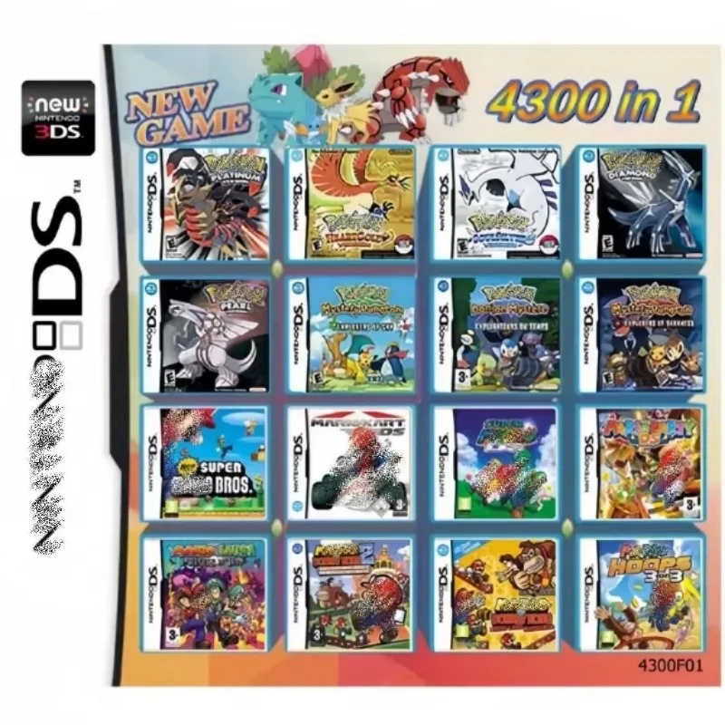 3DS NDS Game Card Combo Card 4300 IN 1 NDS Combo Card NDS Card Tape 23 IN 1 482 IN 1 500 IN 1 Bare Card Smooth English Language