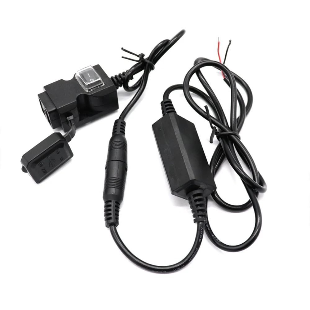 

1set 12-24V Motorcycle USB Phone Charger, Dual Port USB Motorcycle Phone Charger with Voltmeter ON/Off , Waterproof Accessories