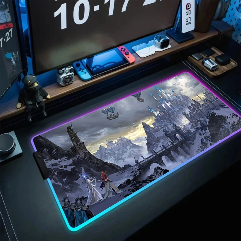 Led Carpet Anime Mousepad Rgb Heroes of Might and Magic 3 Mat for Office Table Extended XXL Mouse Pad Desktop Computer Desk Mat