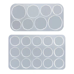 R3MC Irregular Round Silicone Coaster Molds Silicone Resin Mold Epoxy Molds for Casting with Resin Cements and Polymer