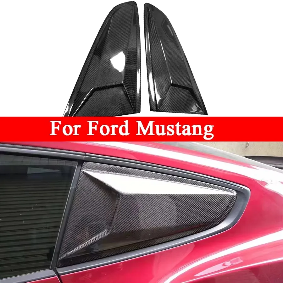 

Carbon Fiber For Ford Mustang black Car Styling Rear Window Louvers Car Rear Window Blinds Side Tuyere Louvers Vent
