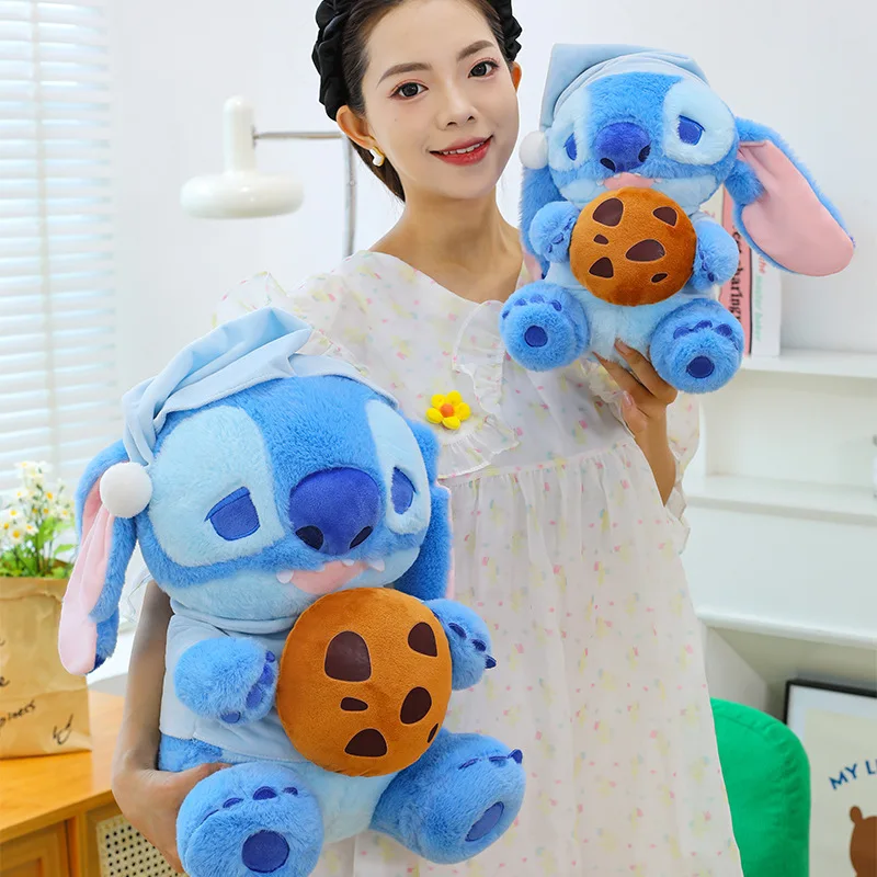 Stitch 30Cm peluche poupée jouet Disney nouveau Super délicieux biscuits poupée canapé oreiller apprentissage bureau ornements cadeaux de vacances