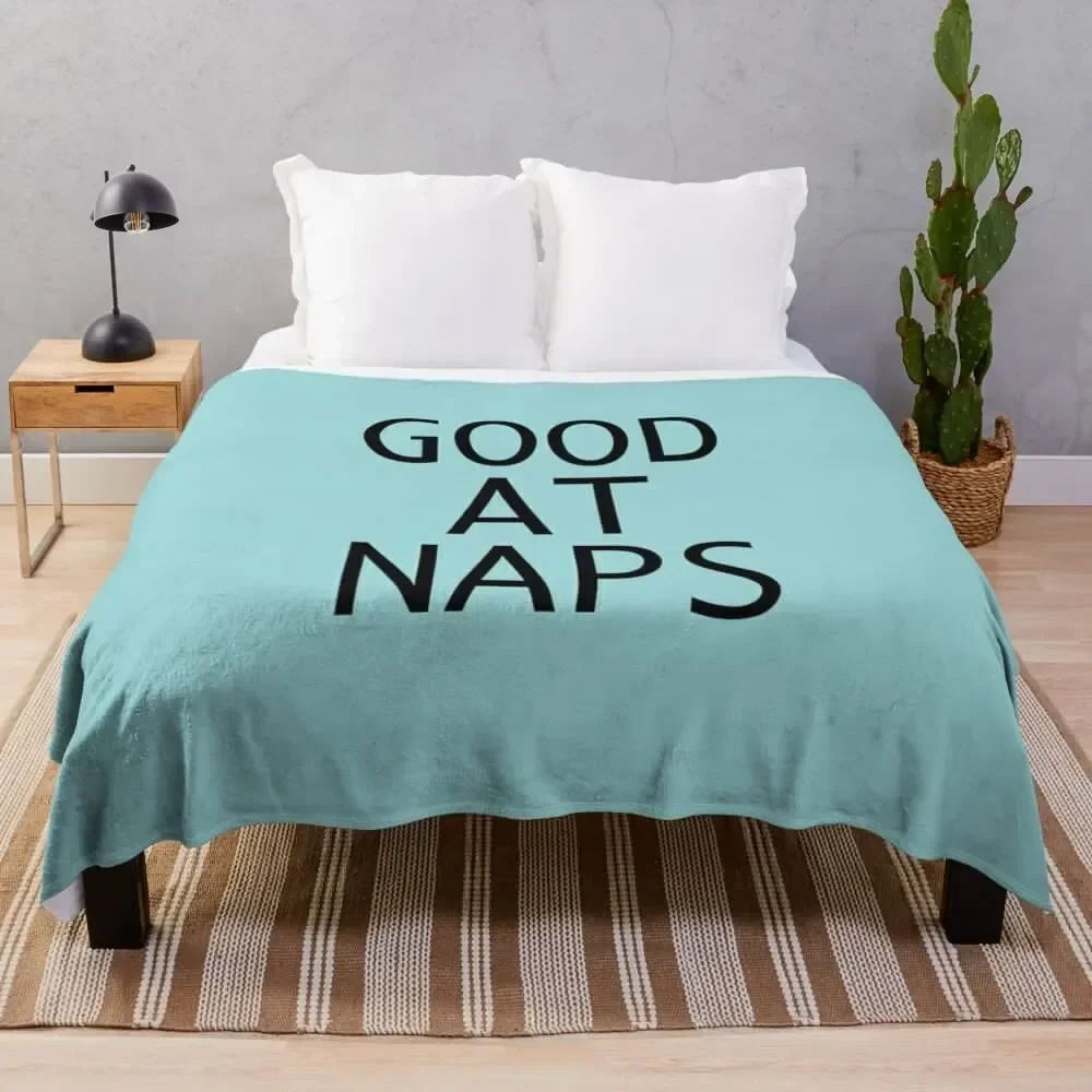 

Good at Naps Blue Color Gifts Throw Blanket Sofa Quilt Stuffeds Blankets