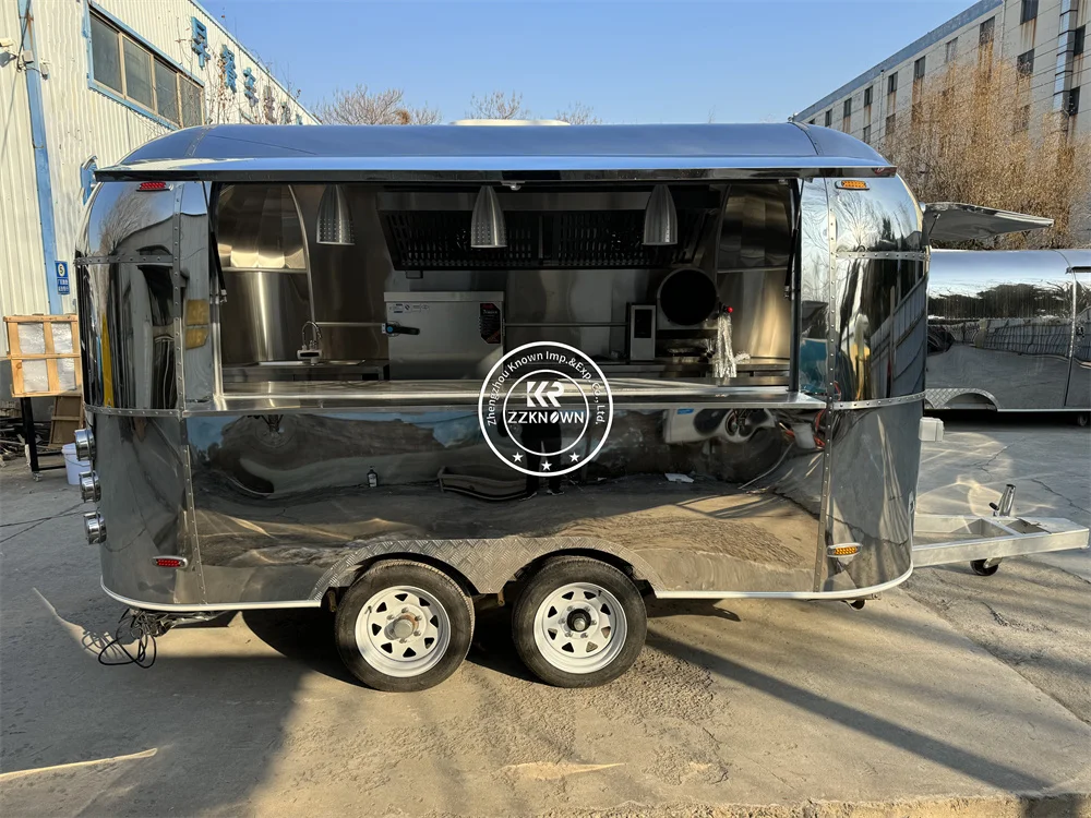 Lebensmittelanhänger, mobile Küche, personalisieren Sie Airstream-Kaffee-Snackwagen, voll ausgestattete Fast-Food-Trucks zum Verkauf