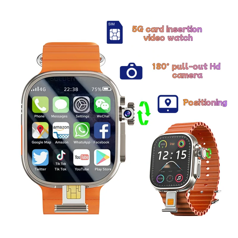 

S10 Ultra Max Smartwatch 4G Android 10.0 2.2inch Amoled Rotary Camera Video Call GPS WIFI App Download DW99 Smart Watch Men