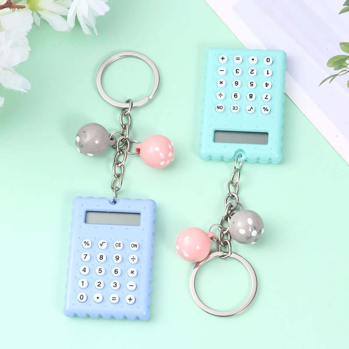 

2pcs Ring Shaped Portable Electronic For Kids Students Colored Beads Random Color Compact Lightweight School Office Use