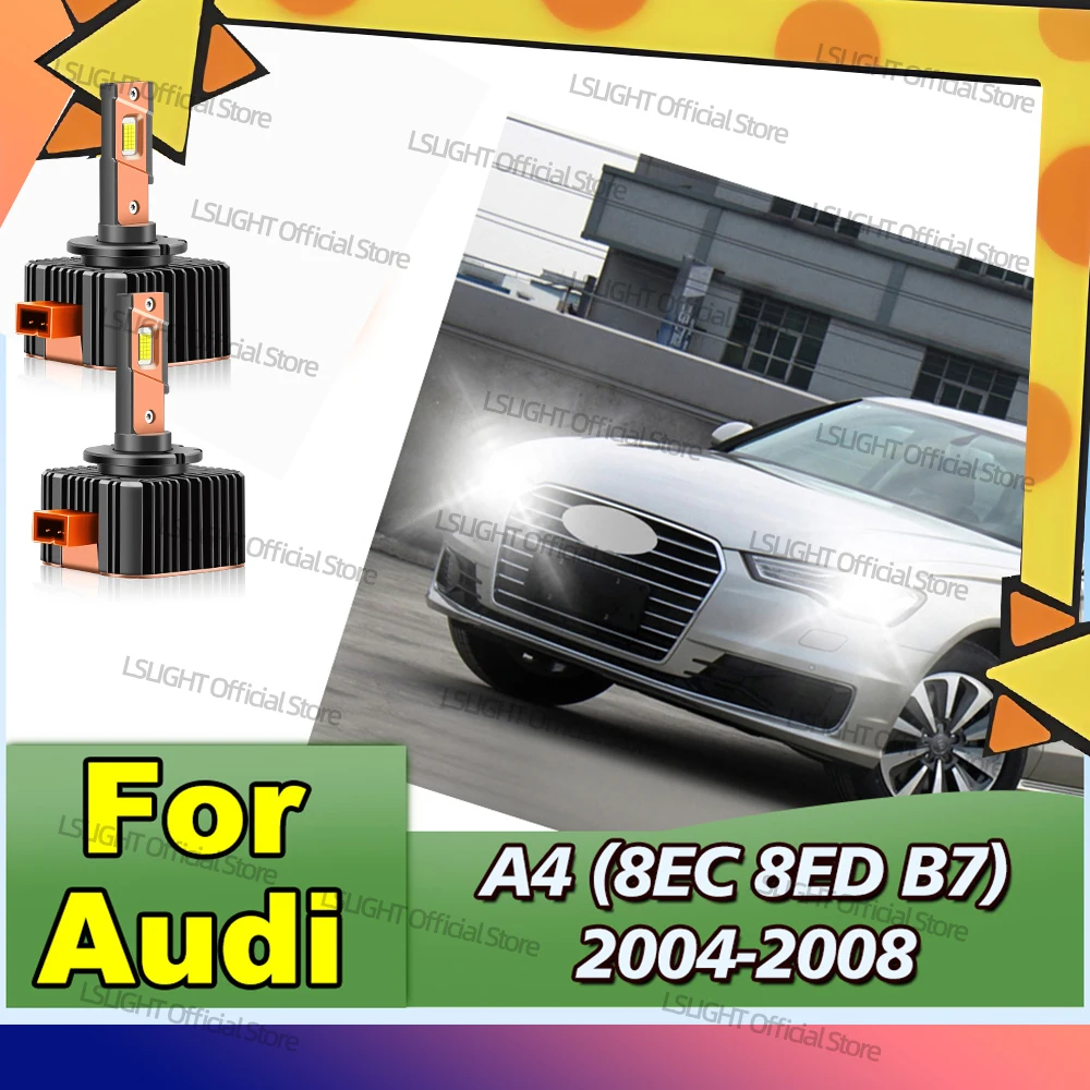 

2Pcs HID to LED Headlight D1S D1 6000K For Audi A4 (8EC 8ED B7) 2004-2008 2005 2006 2007 Car Head Lamps 30000LM Super Brightness