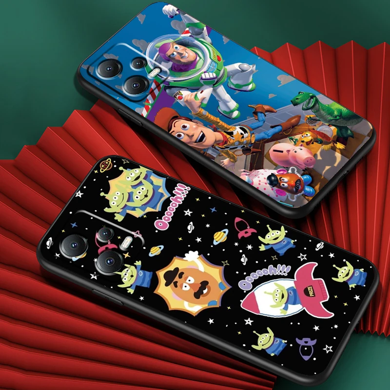 Disney Cartoon Toy Story Fun For Xiaomi Redmi Note 13 12R 12 12S Turbo 11 11T 11S 10 10S Pro Plus 5G Black Cover Phone Case