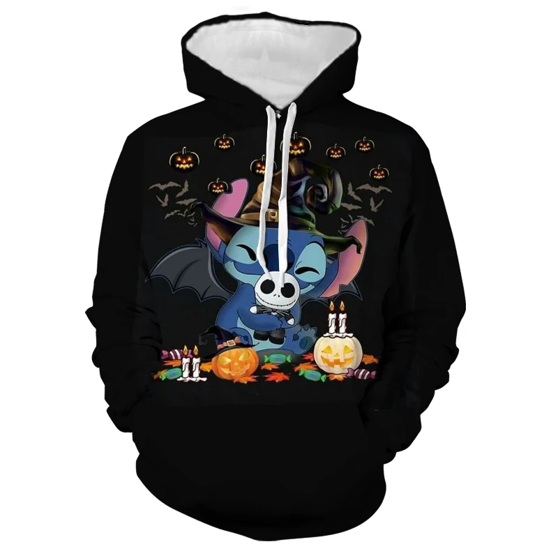 Autumn Halloween Street New Pumpkin Head Mickey Minnie Pattern Harajuku Fashion Women's Wear 2024 Children's Casual Hoodie