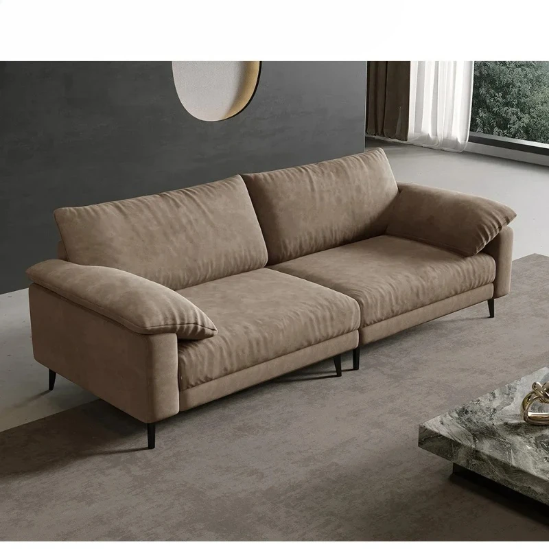 

AT Minimalist living room small apartment ultra-narrow 85cm straight row removable and washable fabric sofa