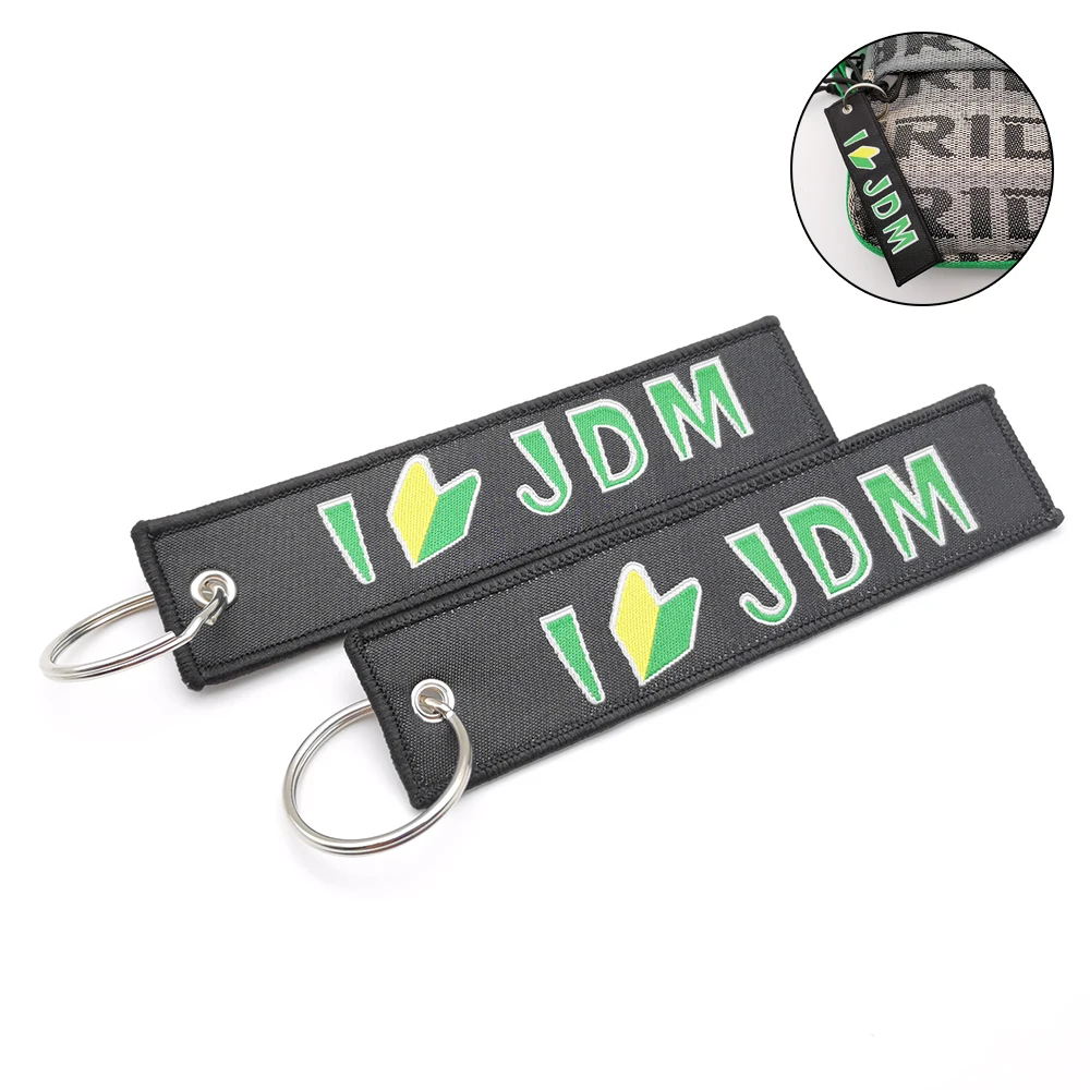 JDM Culture Car Keychain Embroidered Keyring Key Tags Key Strap Auto Motorcycle Key Rings Holder Pendant Accessories