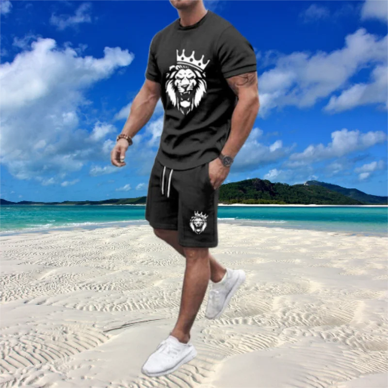 2023 letnie męskie Street T strój z koszulką 3D drukowane Hot Casual Fashion krótki T-shirt zestaw ponadgabarytowych Sportswea moda dres