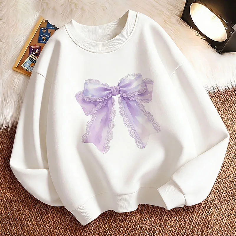 Pullover Harajuku Blue Bow Heart Lustiger Kapuzenpullover für Kinder, Kinder-Sweatshirt, Kapuzenpullover für Jungen und Mädchen, lässige Hoodies, Hip-Hop-Kleidung