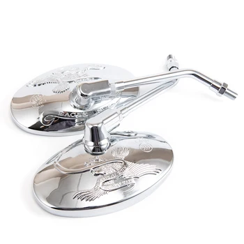 Universal Motorrad Oval Chrom Rückspiegel 10 MM Motorrad Seite Spiegel Für Yamaha xt 600 virago 125 535 1100 vmax 1200