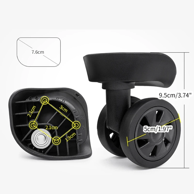 Luggage Swivel Repair Suitcase Part Trolley Case Luggage Wheels Left and Right Wheels DIY Replacement