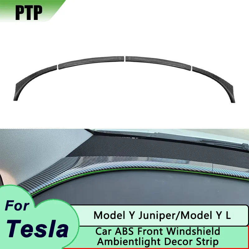 

Tesla Model Y Juniper Center Console Panel ABS Dashboard Ambient Light Decor Strip Cover Trim for 2025 2026