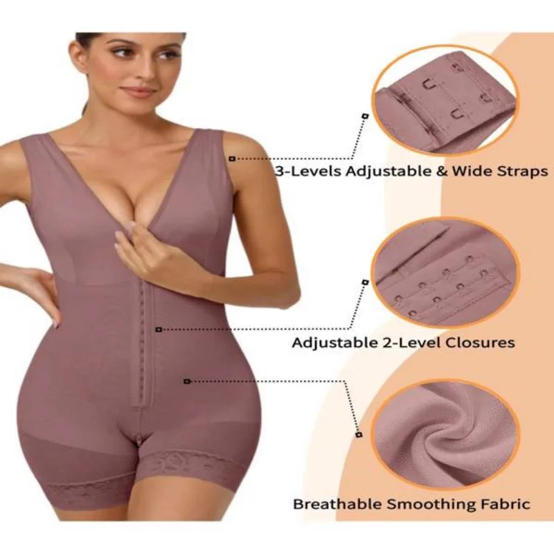 Fajas Colombianas Shapewear per Donna Controllo della Pancia Post Chirurgia Shaper per Tutto il Corpo Butt Lifter con Cerniera sul Cavallo