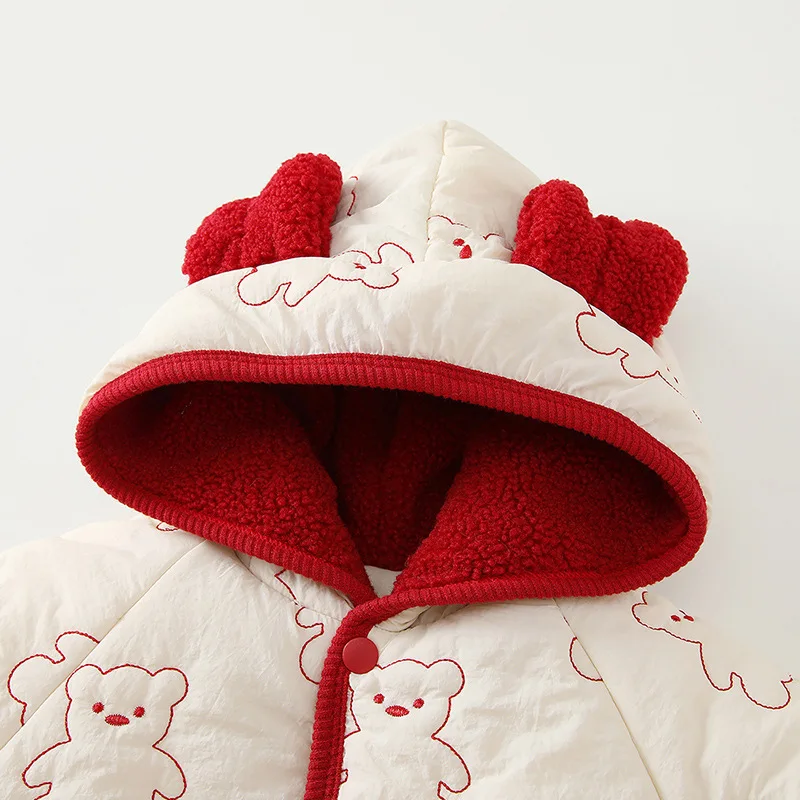 IYEAL طفل عيد الميلاد سميكة القطن رومبير بيبي بوي فتاة السنة الجديدة بذلة شتاء موضة جديدة الدافئة مقنعين بذلة