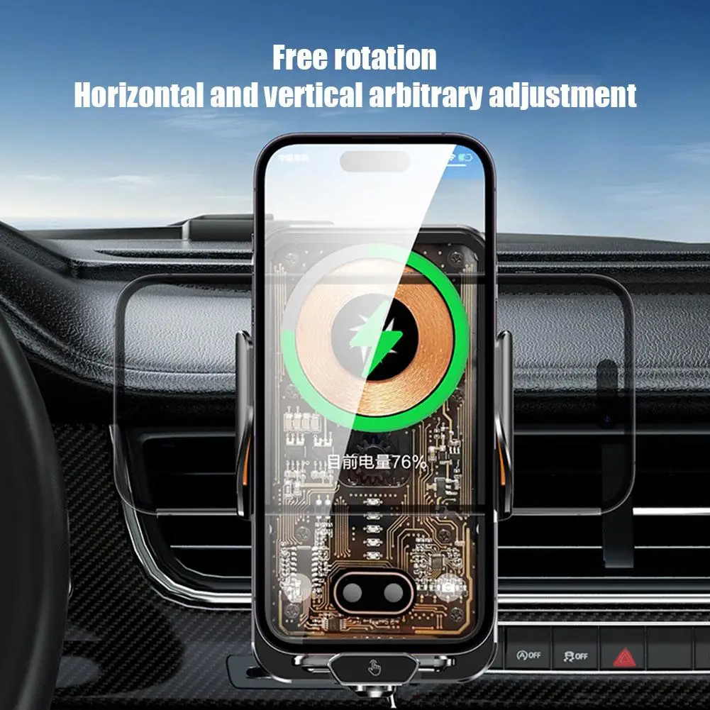 

Car Phone Holder 66W Wireless Charger Mobile Phone Holder Intelligent Infrared Air Vent Clip For IPhone Universal Z8O8