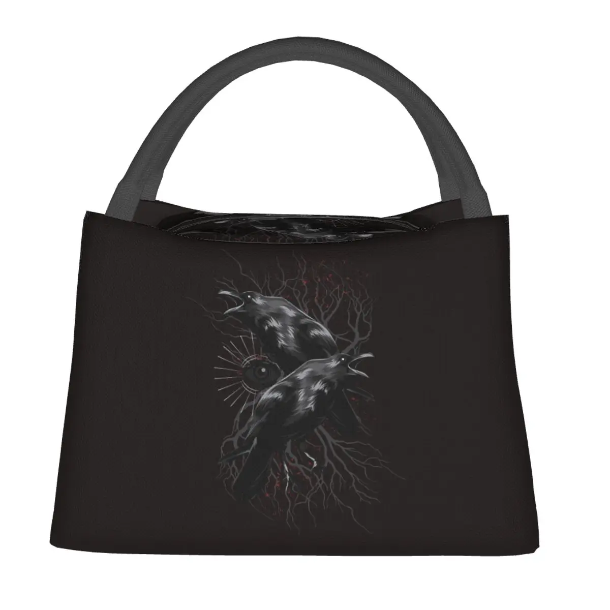 

Odin's Yggdrasil Raven Of Wisdom Insulated Lunch Bag for Women Children Leakproof Food Boxes Thermal Lunch Box Tote