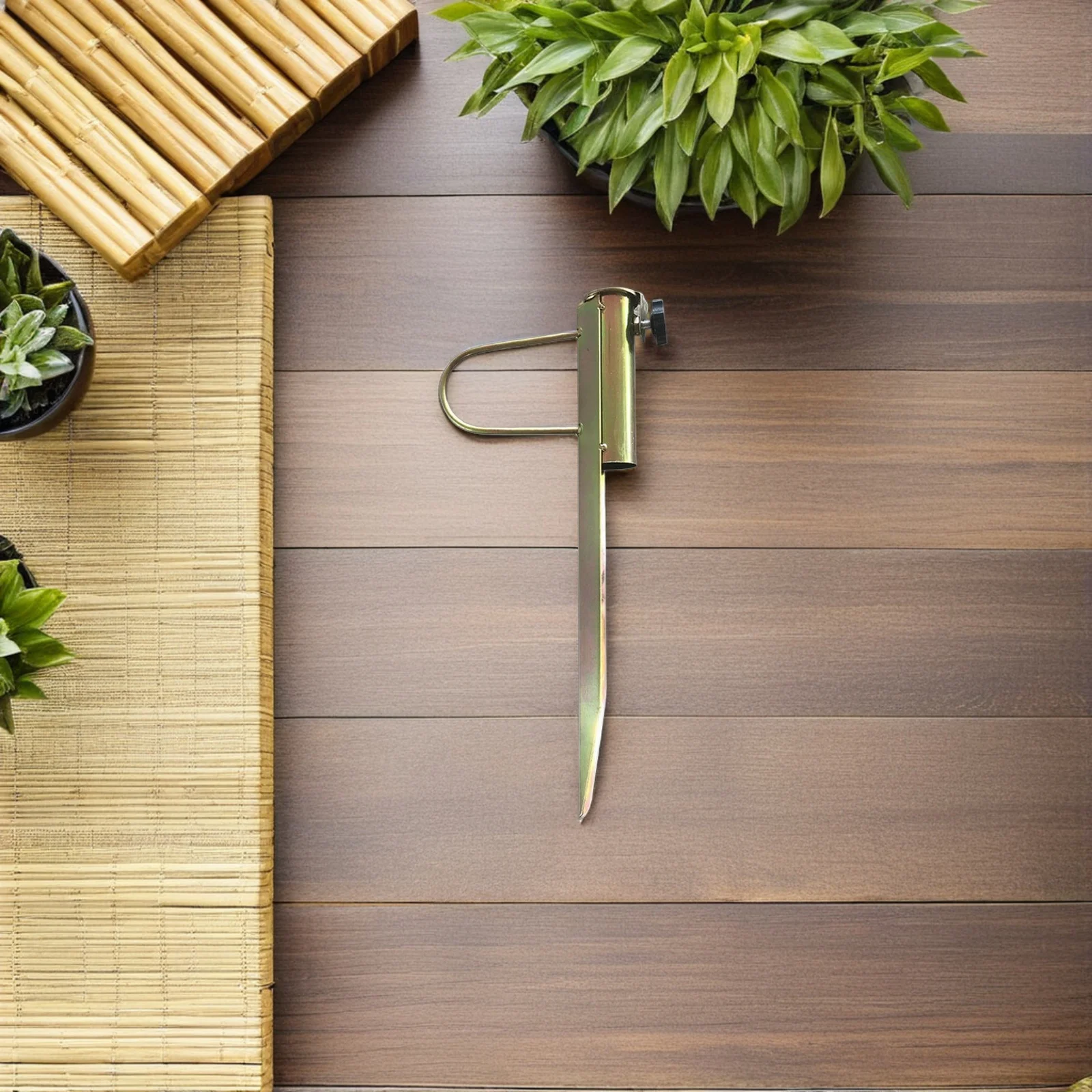 

Outdoor Umbrella Anchor Heavy Duty Galvanized Iron Stake Beach Sand Holder Lightweight Durable Parasol Base Accessories Garden