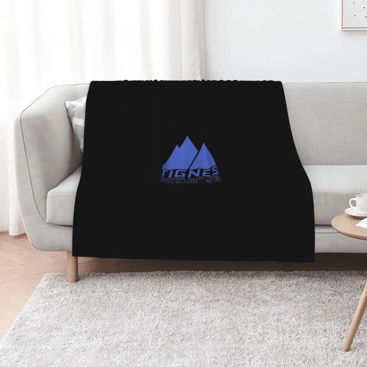 Tignes Espace Killy France Skiing French Ski Resort Throw Blanket Cozy Sofa Blanket for TV Watching Napping