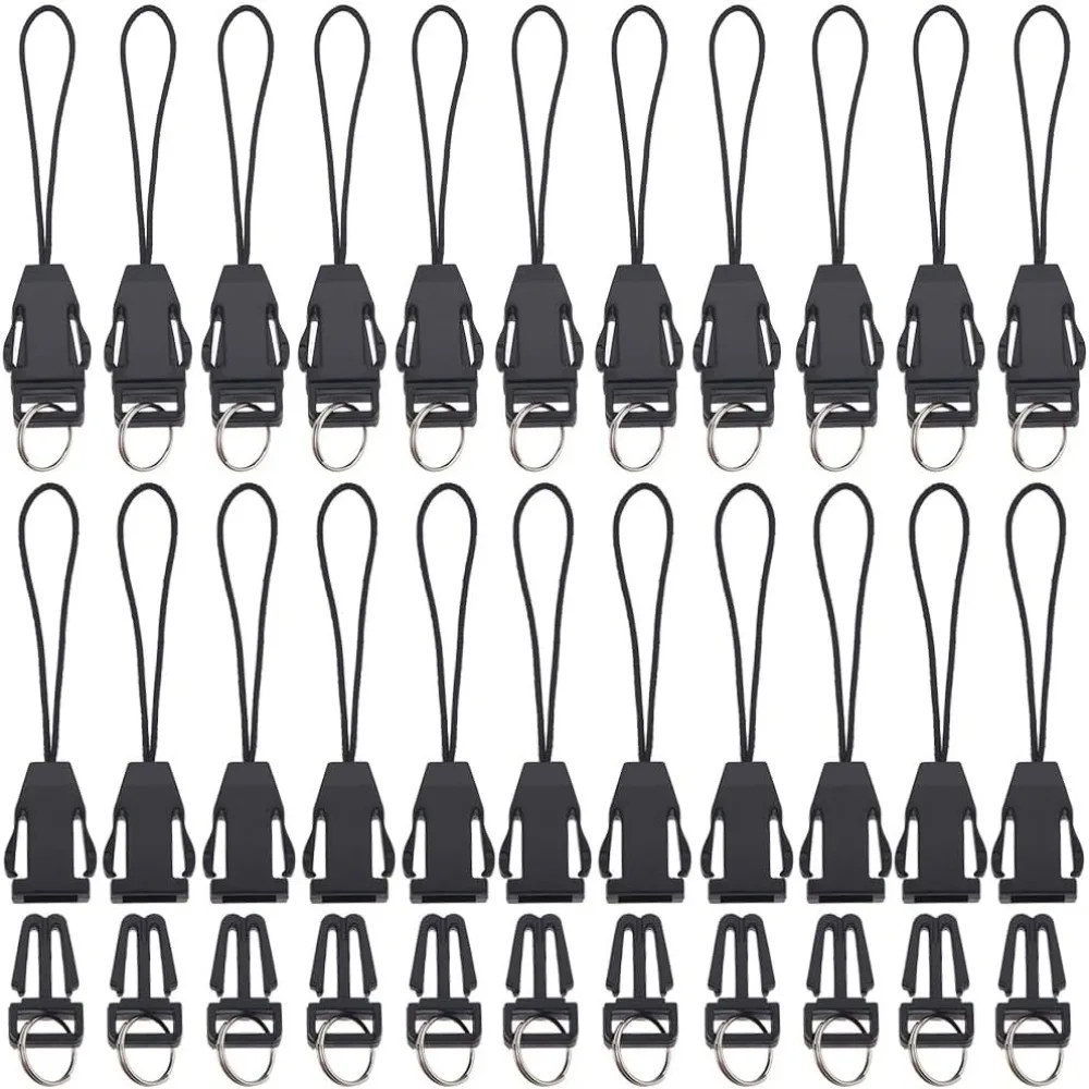 100Pcs Cell Phone Split Ring Strap Anti-Lost Short Lanyard Phone Charm Cords with Detachable Buckle Keychain Hooks Key Ring