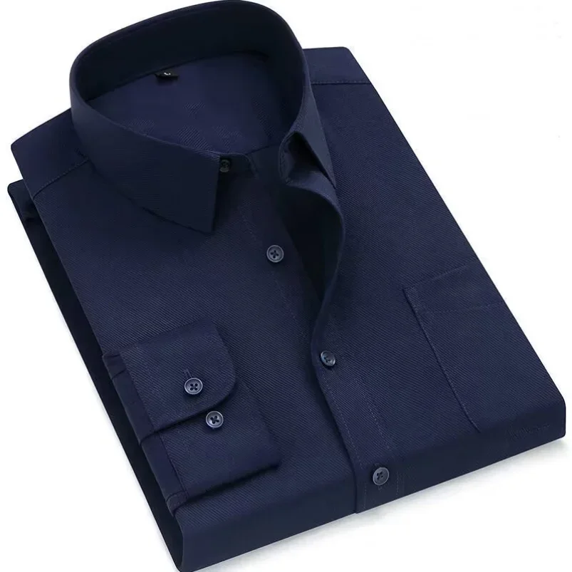 Herrenmode Langarm hemden Baumwolle Frühling Herbst Slim Fit weiß blau schwarz Smart männlich Freizeit hemd feste Kleidung Koacus