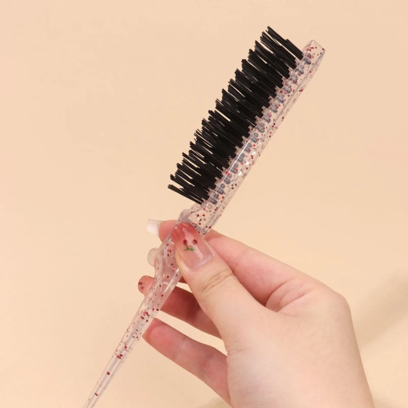 Achieve Hairstyles with Flakes Hair Teasing Comb Three Row Bristle Hair Brush Teasing Comb Grooming Combs Sturdy for Men