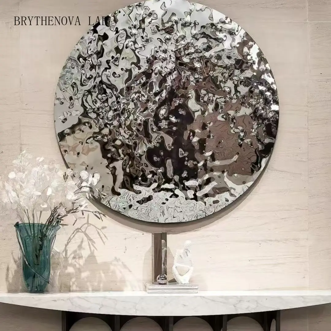 Aqumotic Peel and Stick Wallpaper Wave Decorative Plate PVC Background Wallpapers Fake Metal Mirror Embossed