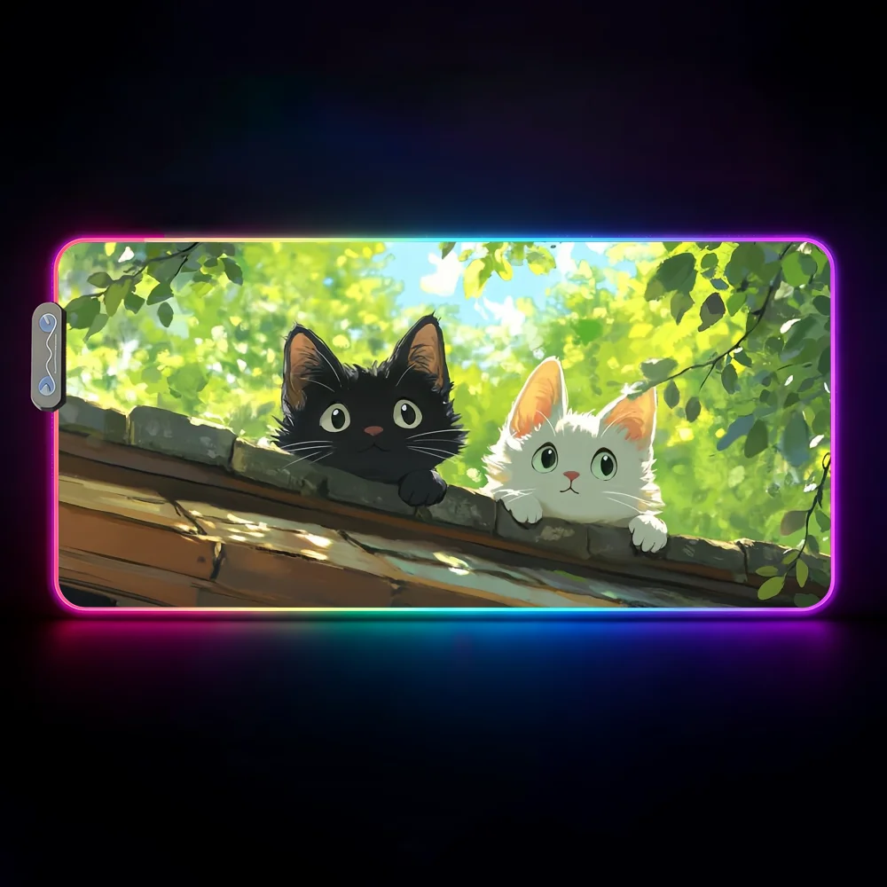 Karikatür Sevimli Kedi Bitki M - Rgb Keyboard Wrist Rest incelemesi ve fiyatı