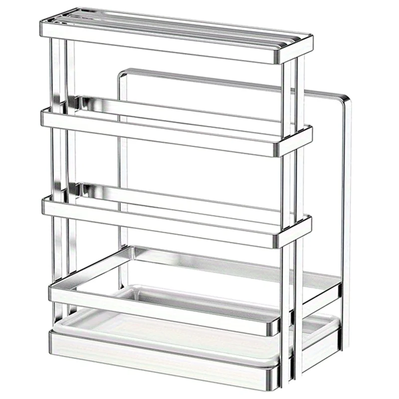 

ABVJ-For Kitchen Counter For Knife Organizer 304 Stainless Steel Holder For Kitchen Knives- NEW Design Accessory