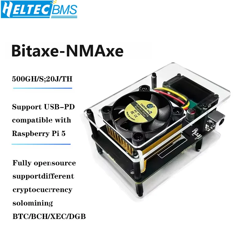 Bitaxe NMAxe Bitcoins Miner Official Ultra Solo Lottery Miner 500GH/S Fully Open-source Home Use with Display BM1366 ASIC Chip