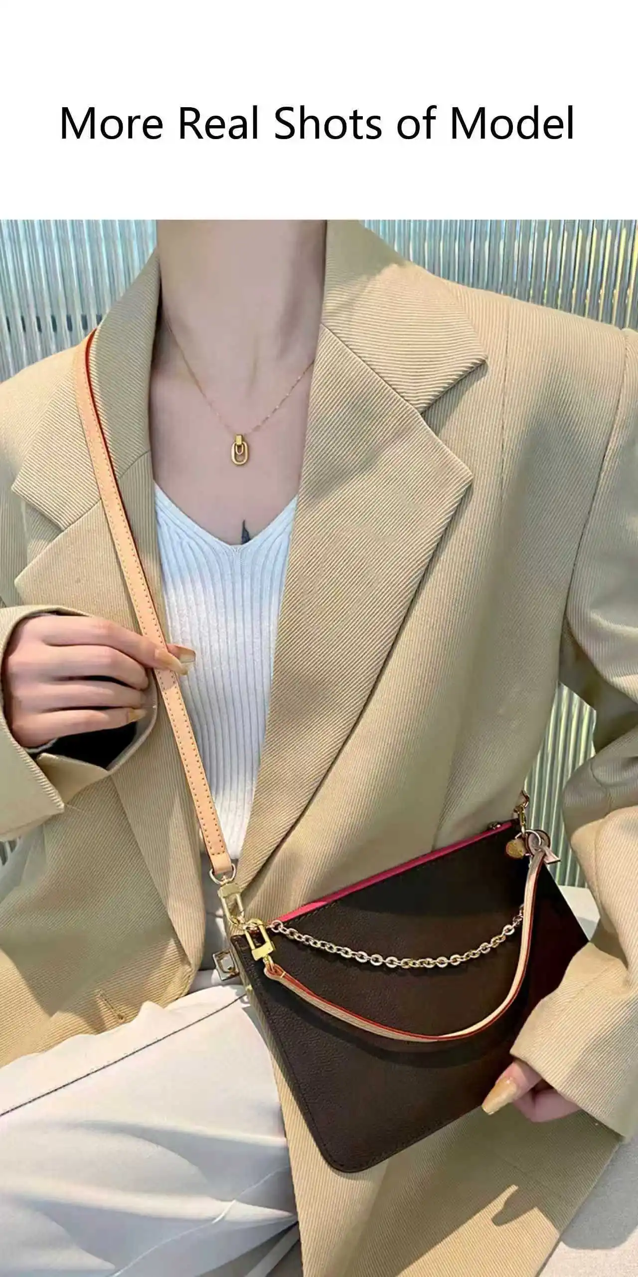 Bag Shoulder Strap For Lv Neverfull Bag Leather Bag Strap Extension Chain Underarm Bag Belt Crossbody Replacement Accessories