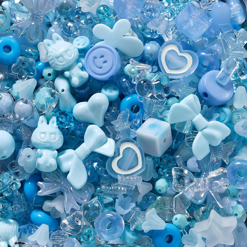 20g/Pcs Multicolor Acrylic Cute Cherry Bear Rabbit Square Bead DIY Phone Chain Necklace Cartoon Jewelry Animal Accessories