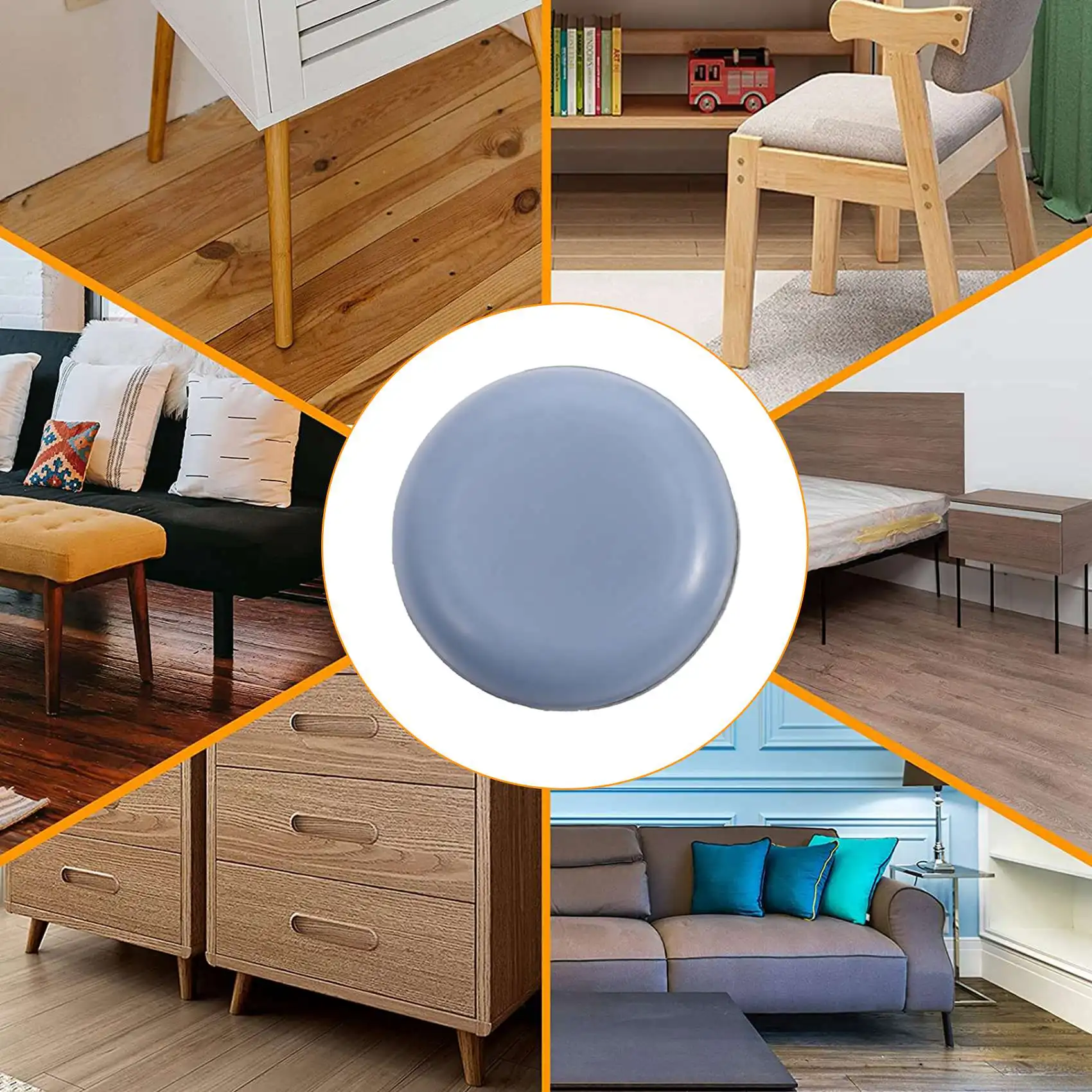 PZHI-25Mm Furniture Glides Self Adhesive Chair Leg PTFE Sliders For Furniture Easy Movers (Round)