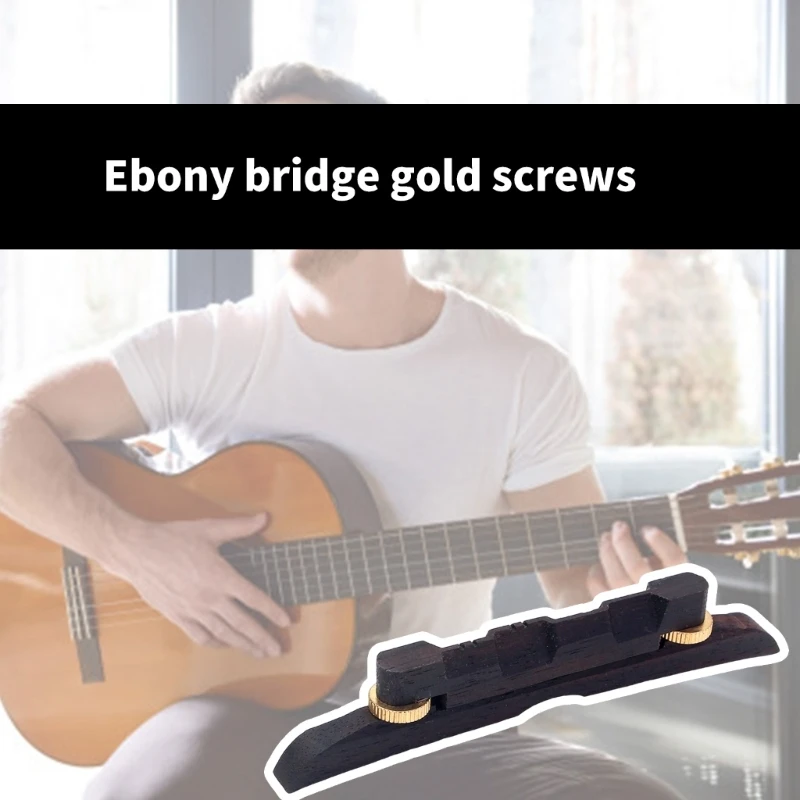 Height Adjustable Mandolin Bridge with Two Knobs Ebony Guitar Bridge for Simplified String Action Adjustments Enduring
