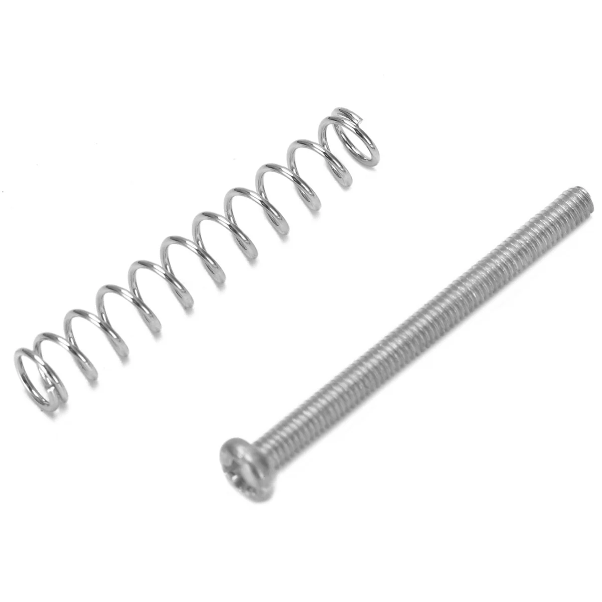 A71P 48 قطعة M2.5x32MM التقاطات الجيتار الكهربائي هامبوكر ضبط الارتفاع المسمار والربيع - الملعب 0.4 مم - فضي