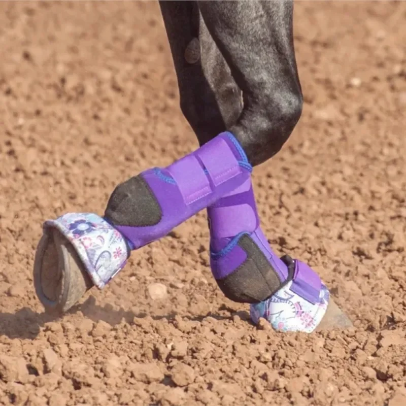 Horse Leg Guard Set Bell Boots Horse Tendon Boots Overreach Protector Equestrian Riding Training Equine Leg Protection Gear