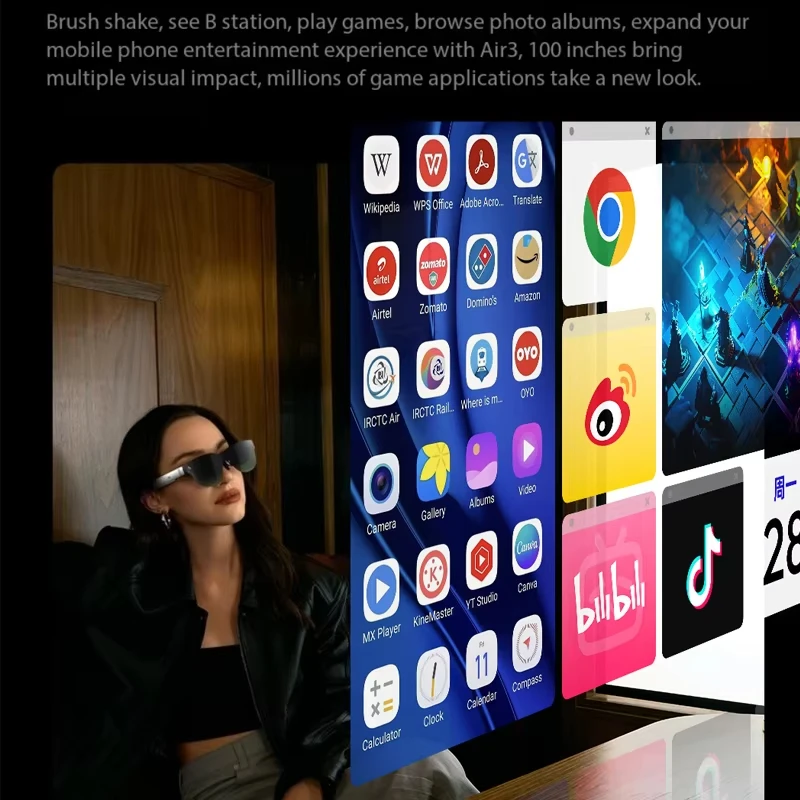 Rayneo Air 3 Smart AR Glasses HD Movie Viewing Portable Screen VR Glasses Support iPhone16 And DP Port Phone