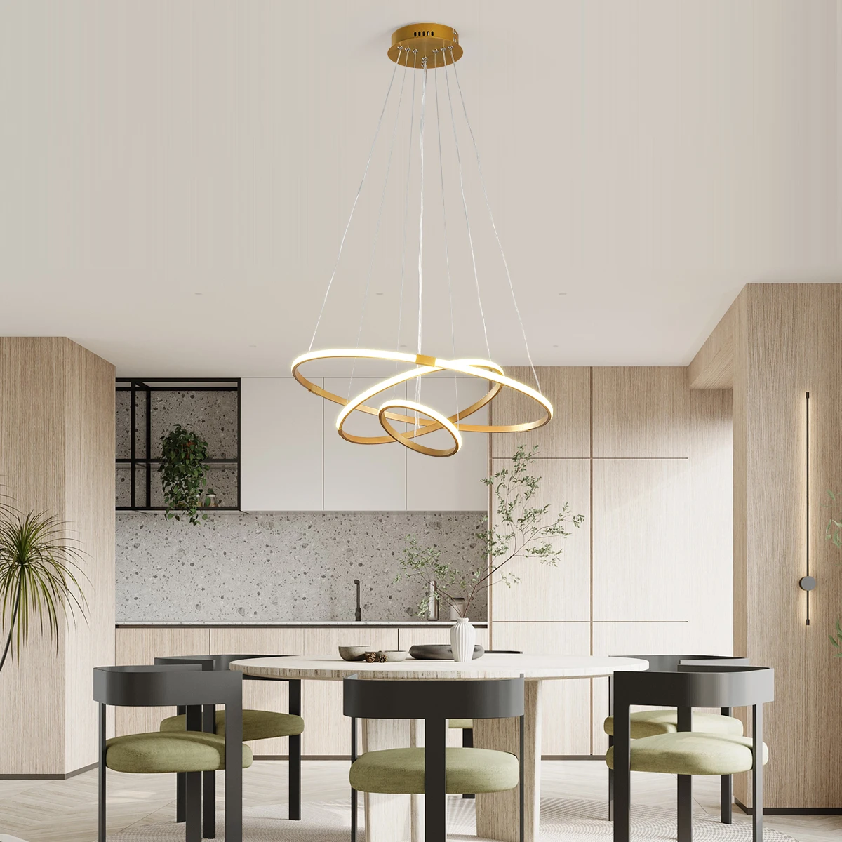 

Modern Led Chandelier Balck/Grey/Golden Rings Lamp For Living Room Bedroom Dining Room Home decoration Chandeliers Light fixture