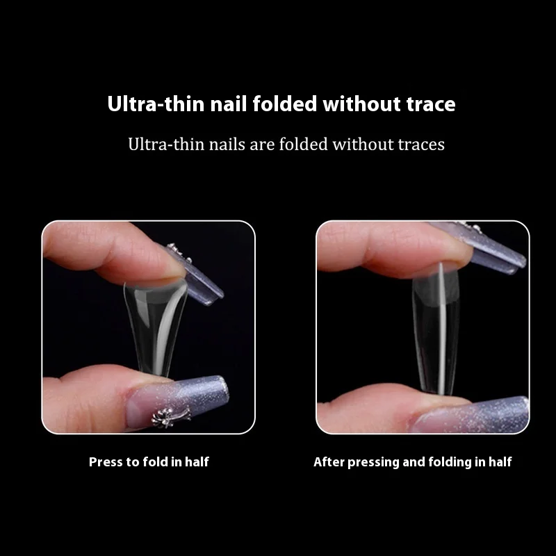 Nueva caja blanca de porcelana para decoración de uñas, 550 piezas, uñas postizas cuadradas de ballet esmeriladas ultrafinas sin marcas