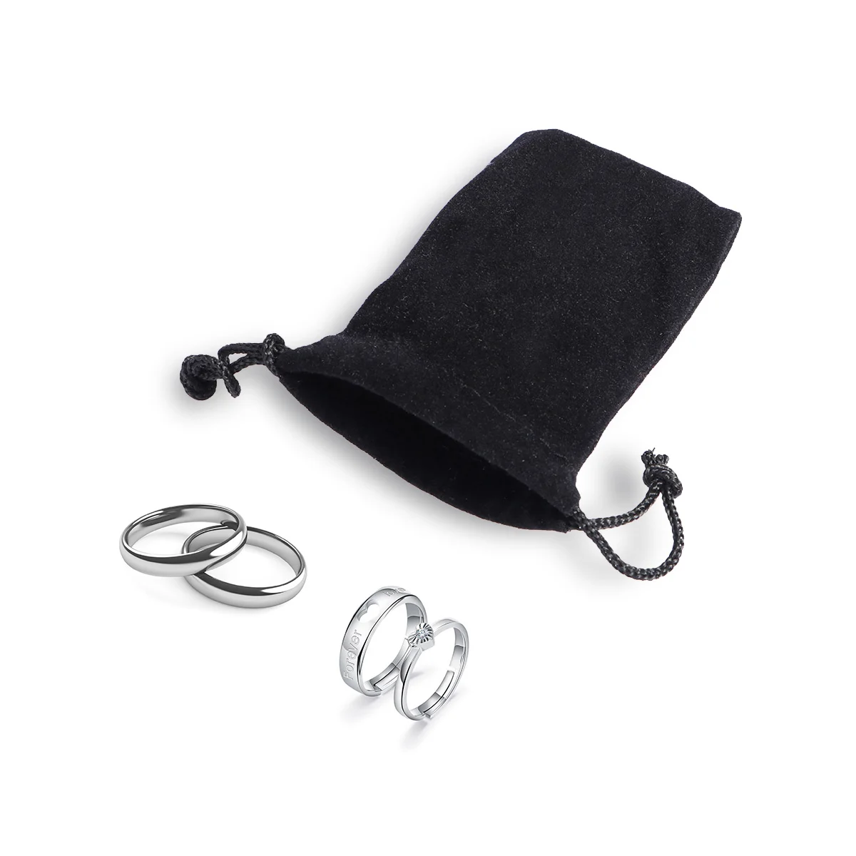 

9 *7cm Black Pouch Drawstring Junk Case Tray Jewelry Velvet Miss Small Storage Bins