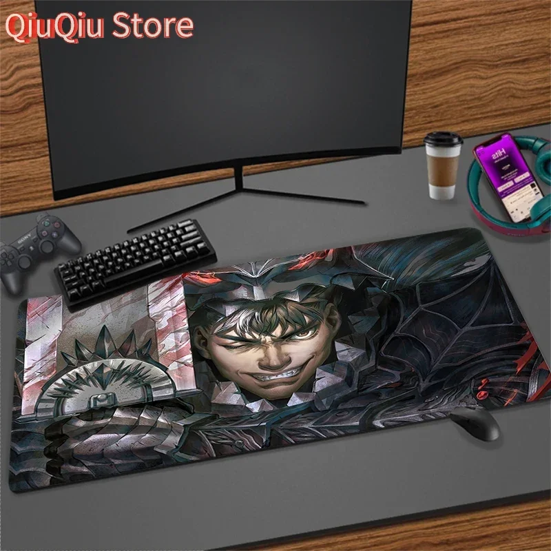 

Коврик для мыши в стиле аниме Berserk, коврик для мыши, аксессуары для игровой установки, коврик для мыши, компьютерный стол, большие настольные коврики, геймерские офисные коврики Xxl, мыши