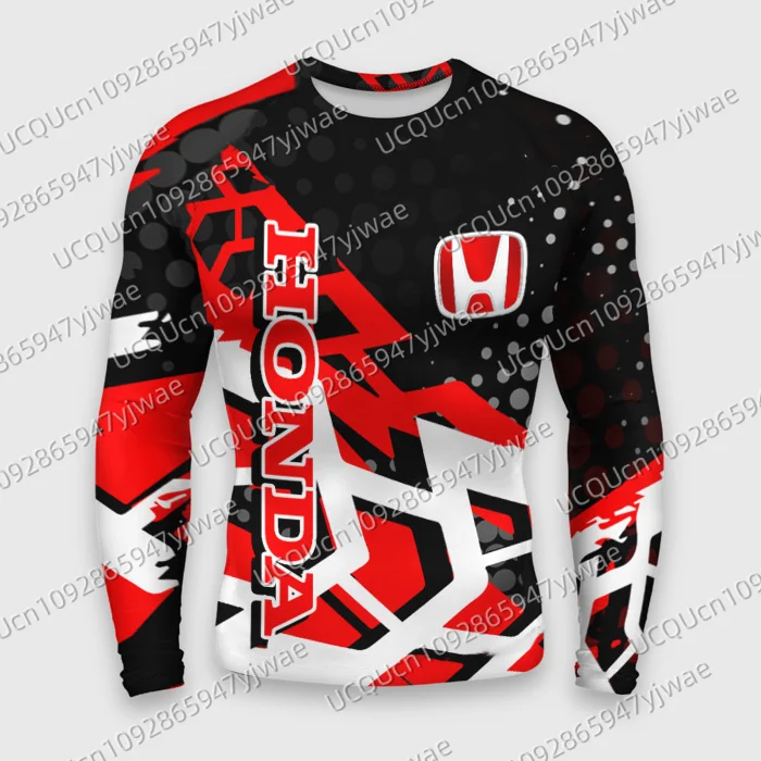 

New Off-Road Motorcycle Riding T-Shirt Quick-drying Breathable Long Sleeved For Men And Women Honda Riding T-shirt Tops