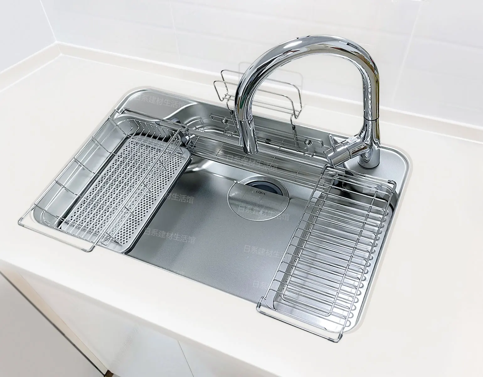 

Multifunctional 304 stainless steel sink W type standard extended