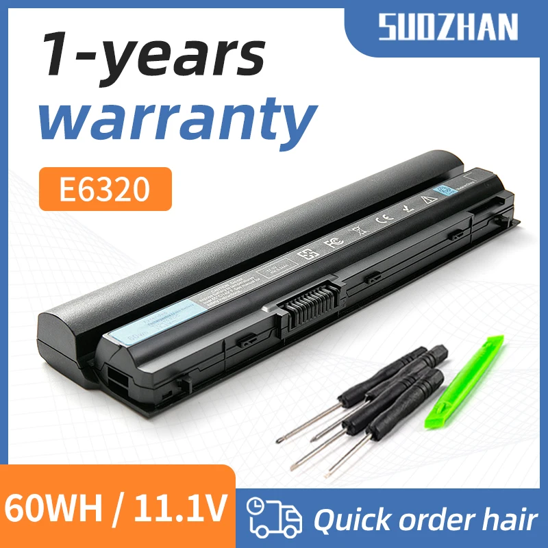 

SUOZHAN 11.1V 6000mAh RFJMW 7FF1K Laptop Battery For DELL Latitude E6320 E6330 E6220 E6230 E6120 FRR0G KJ321 K4CP5 J79X4