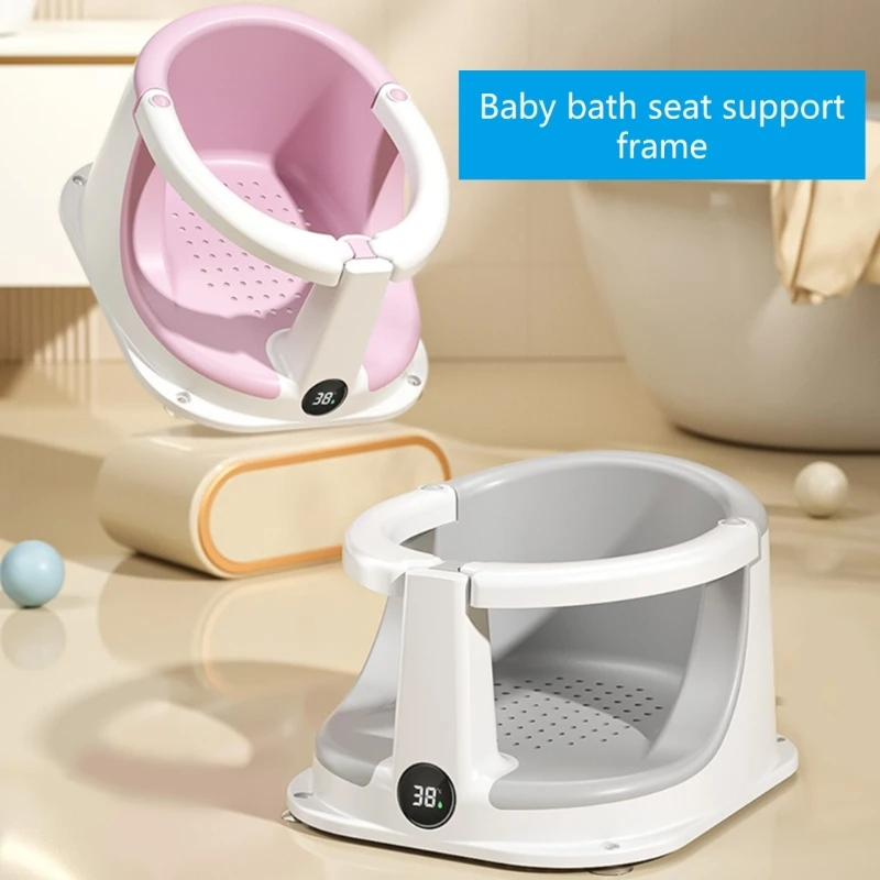 

Ergonomic Baby Bath Shower Chair for 6+ Months with Nonslip Base and Full Protections for Secure Bath Time