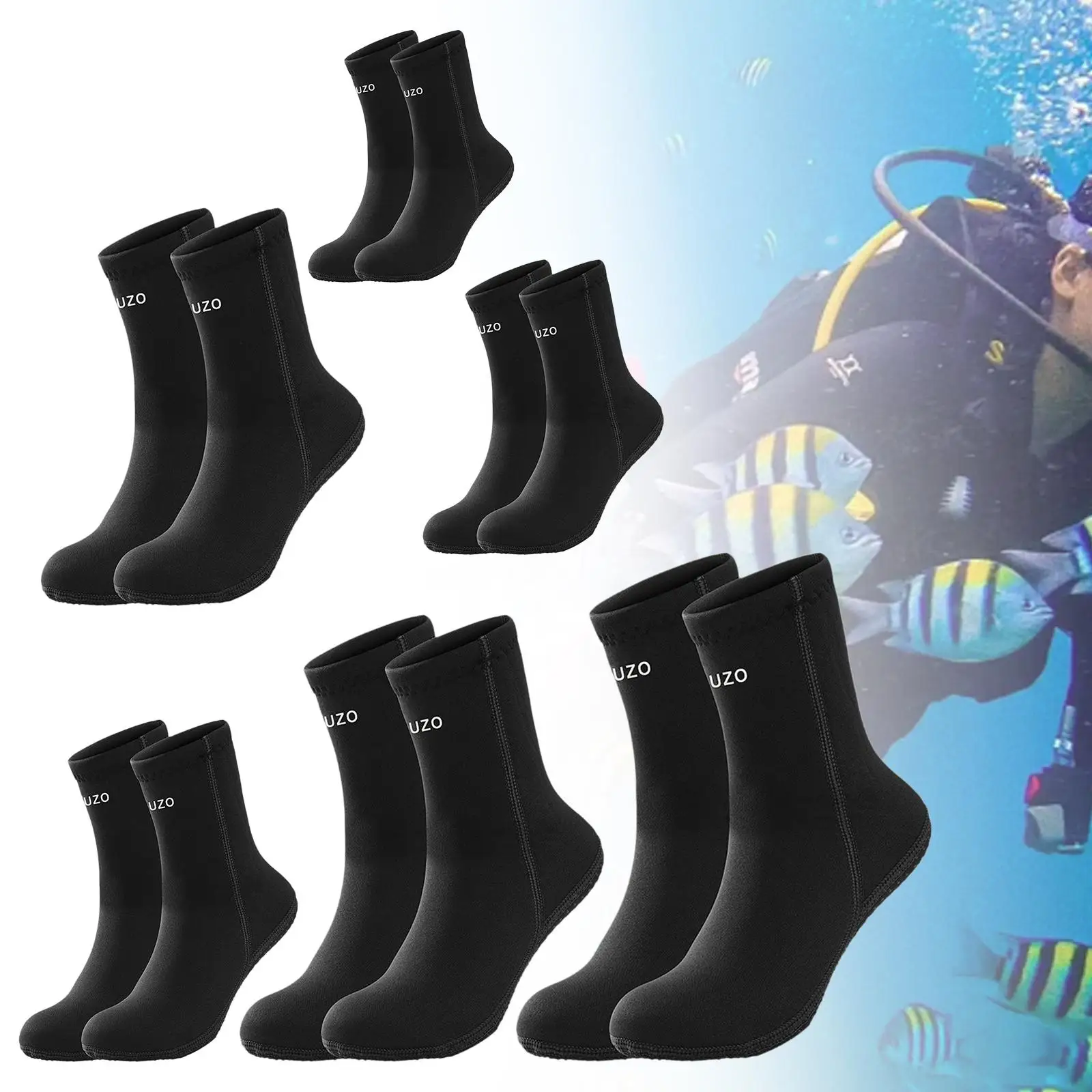 3mm Neoprene Diving Socks Water Fin Socks Thermal Comfortable Dive Fin Booties Water Shoe Socks Scuba Socks for Swimming