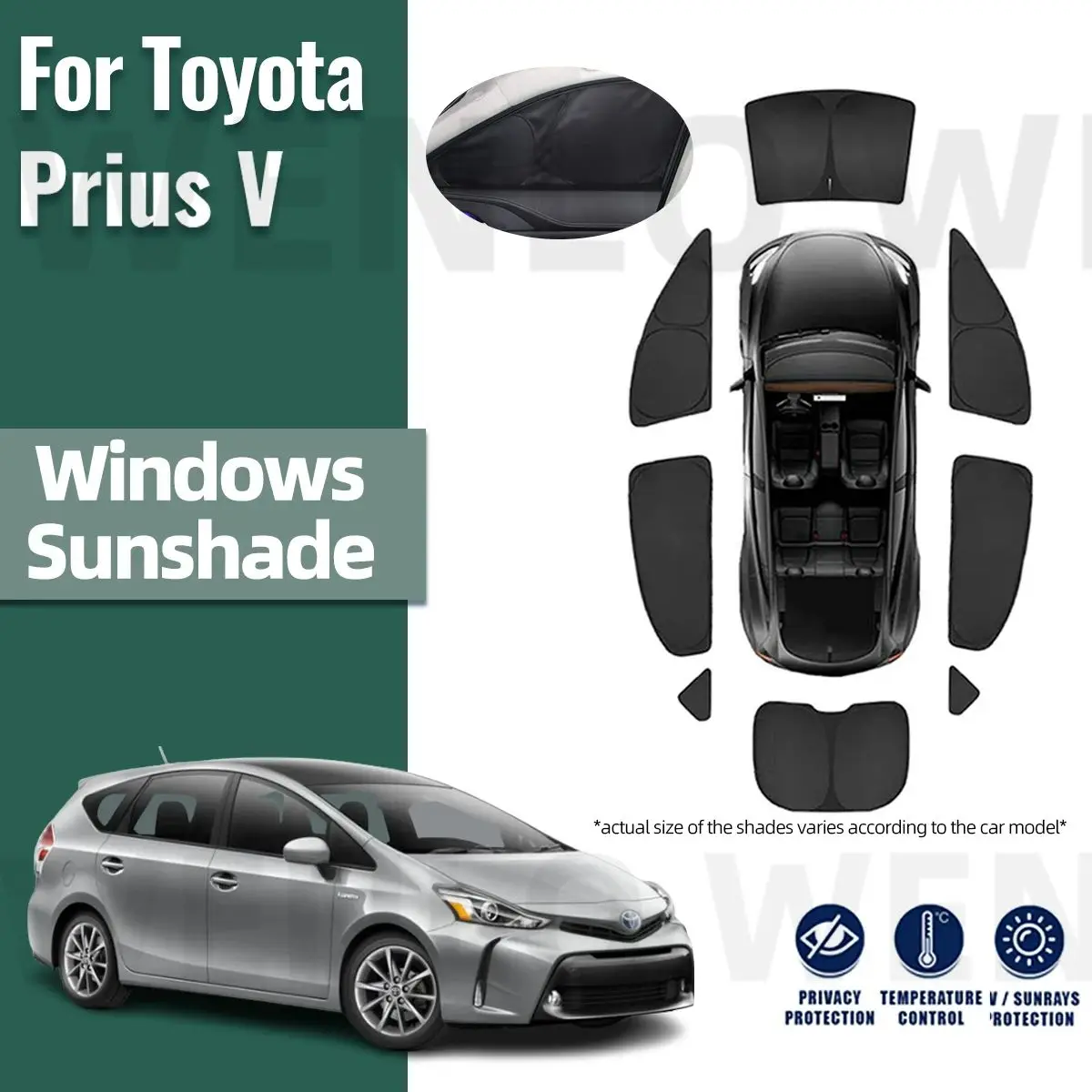 For Toyota Prius V 2011-2018 Full Cover Car Side Window Sunshade Windshield Sun Shade Solar Protection Parasol Children Curtains